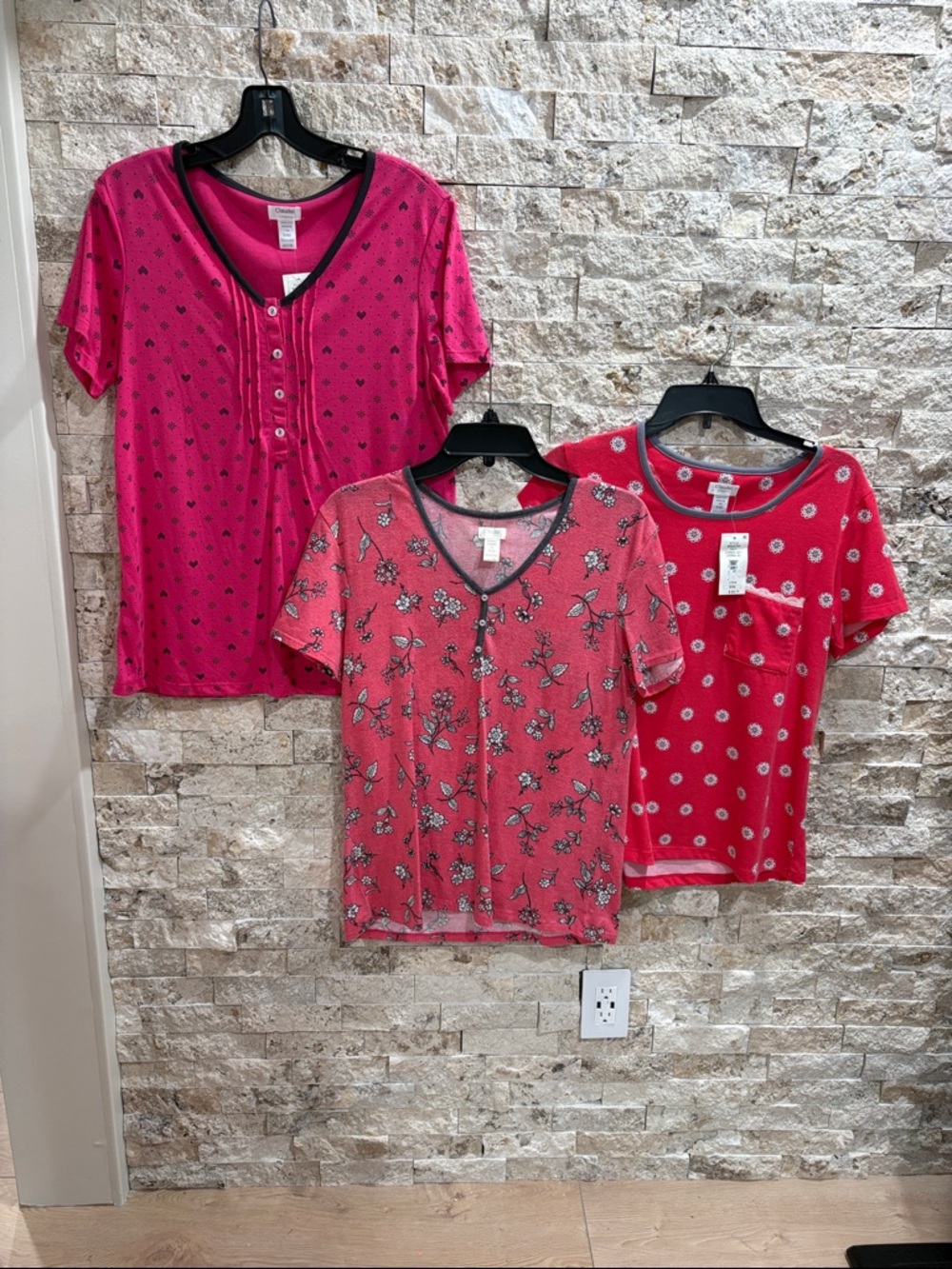 Set of 3 Pink & Coral Short Sleeve Tops